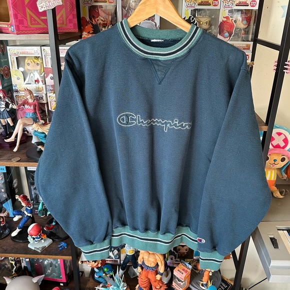 Champion Tops - Vintage Champion Reverse Weave Blue Crewneck Women’s L Oversized USA Made